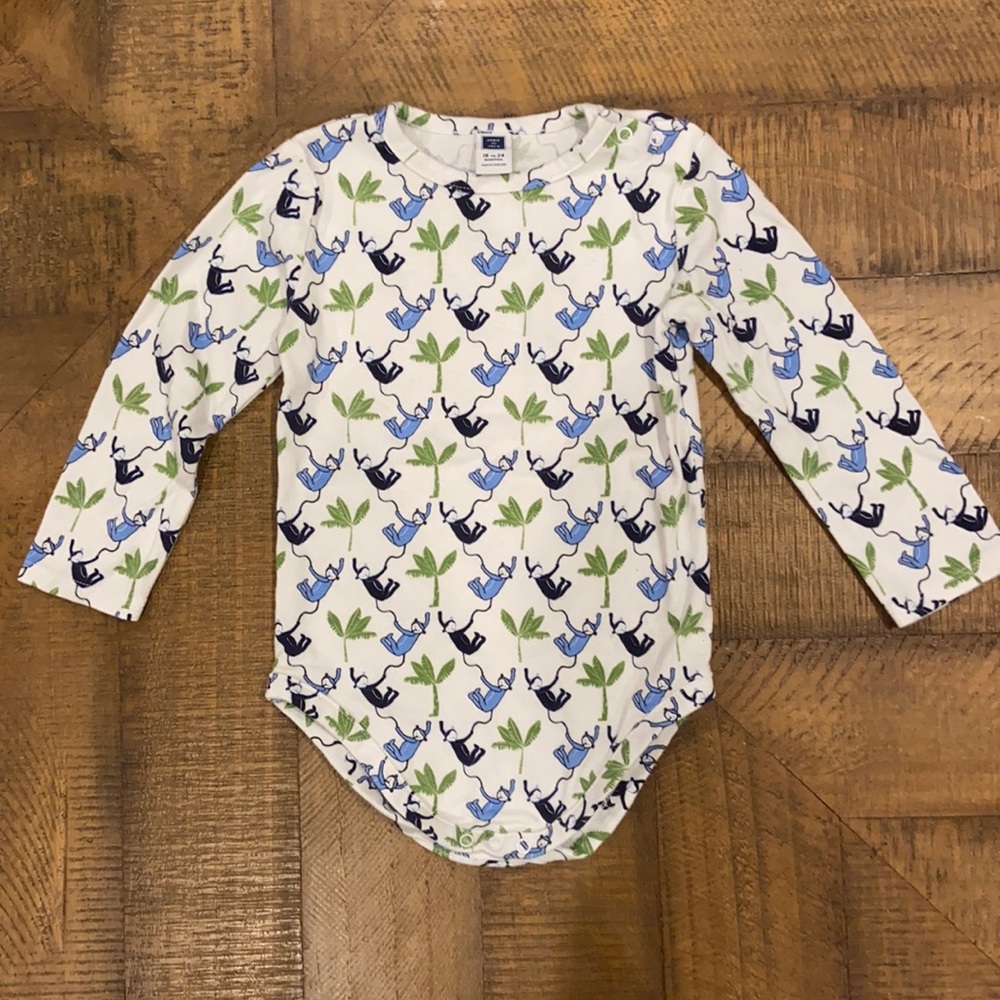 Janie and Jack monkey long sleeve onesie